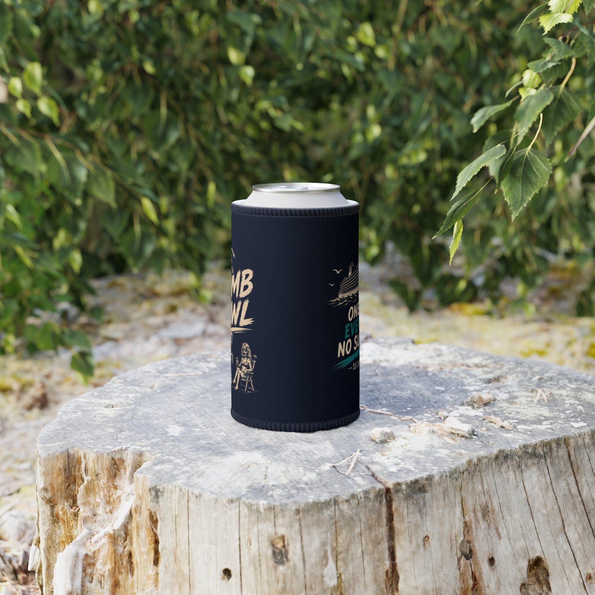 Stubby Cooler — 'Crumb Pawl' Vintage Beach Party Can Cooler