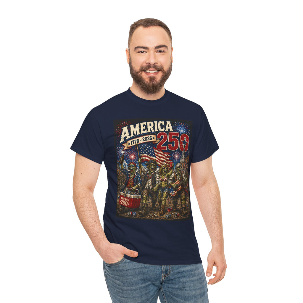 America 250 Patriotic T-Shirt — 1776–2026 Celebration Tee with Flag & Fireworks