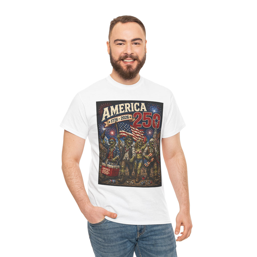 America 250 Patriotic T-Shirt — 1776–2026 Celebration Tee with Flag & Fireworks
