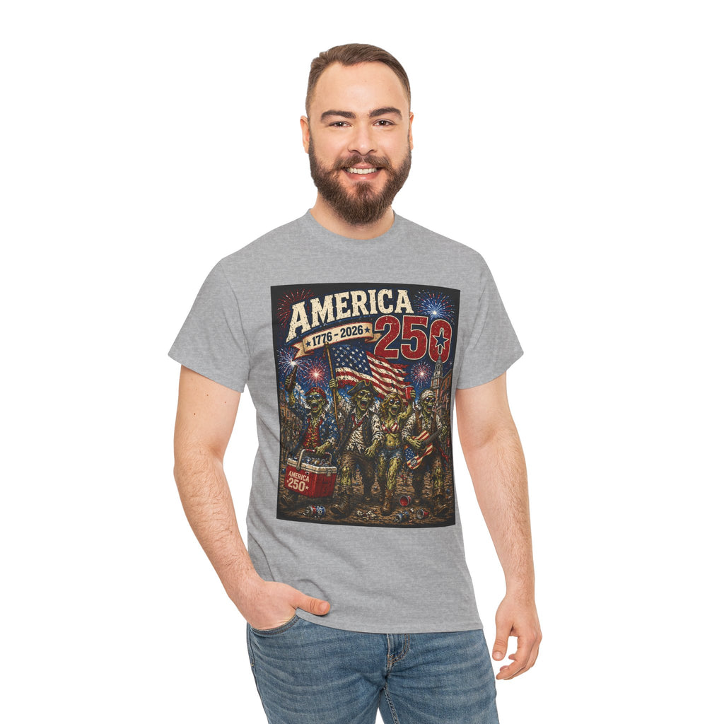 America 250 Patriotic T-Shirt — 1776–2026 Celebration Tee with Flag & Fireworks