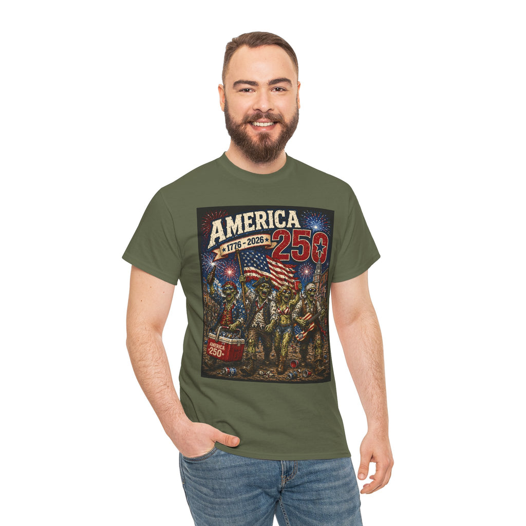 America 250 Patriotic T-Shirt — 1776–2026 Celebration Tee with Flag & Fireworks